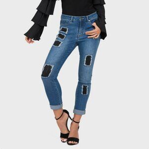 Joseph Ribkoff Patchwork Jeans Blue Size 10